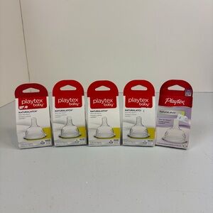 Playtex Baby NATURALATCH Silicone BPA Free 3-6M+ FAST FLOW 10 Nipples New Lot